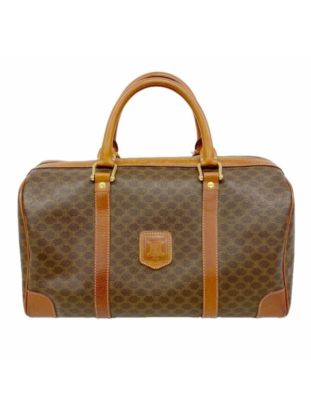 Celine Handbag Macadam Brown Gold